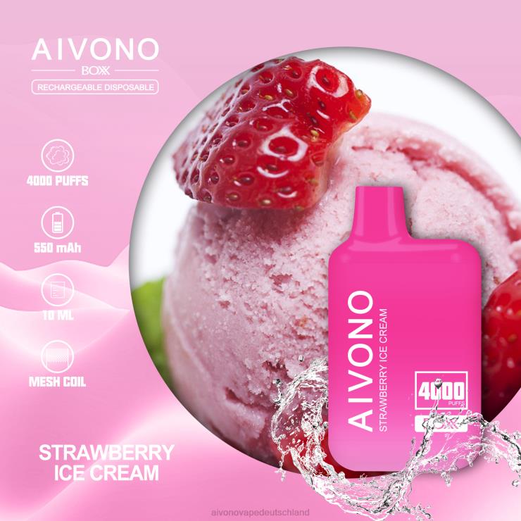 Aivono AIM BOXX 4000 Erdbeereis 4V0P8221 - Aivono Vape Deutschland
