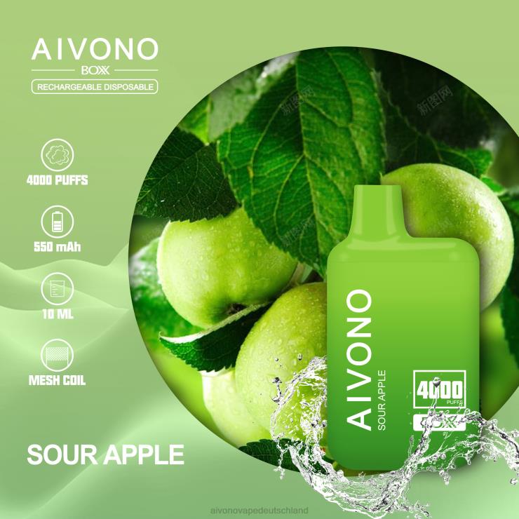 Aivono AIM BOXX 4000 saurer Apfel 4V0P8220 - Aivono Vape