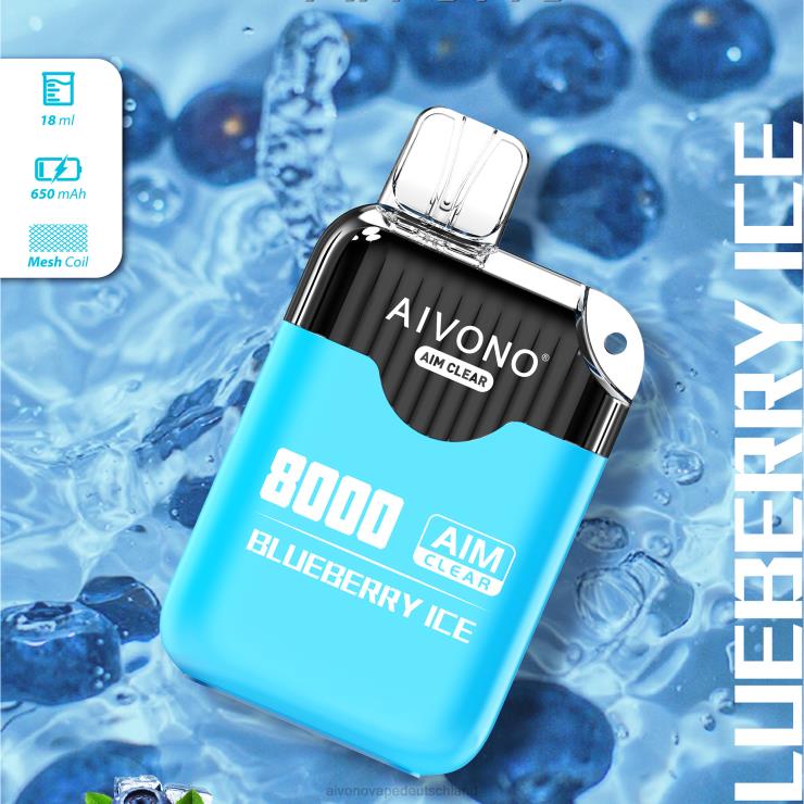 Aivono AIM CLEAR 8000 Blaubeereis 4V0P8206 - Aivono Vape Deutschland