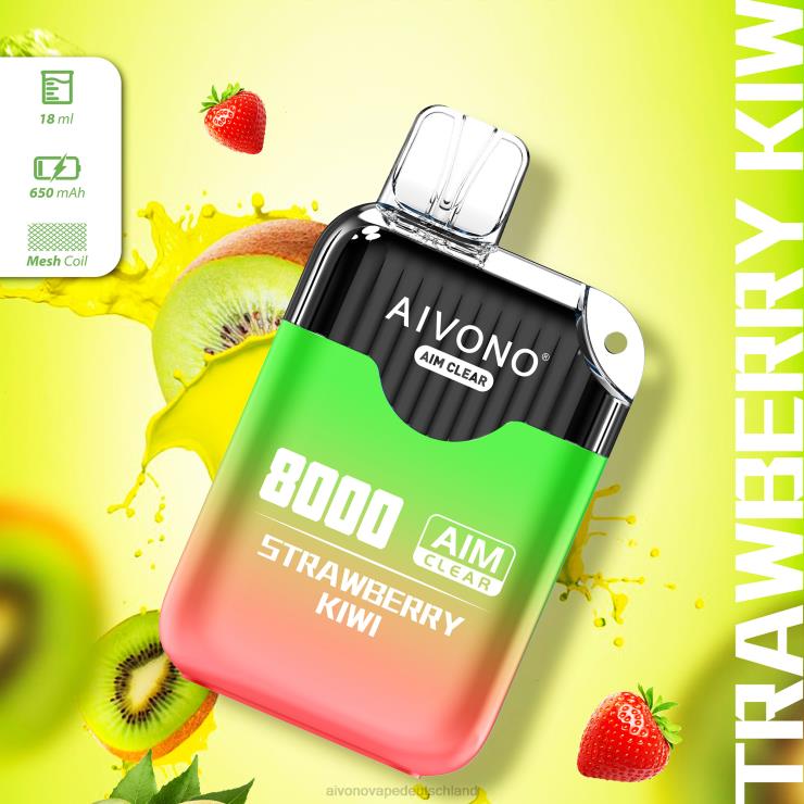 Aivono AIM CLEAR 8000 Erdbeer-Kiwi 4V0P8210 - Aivono Deutschland