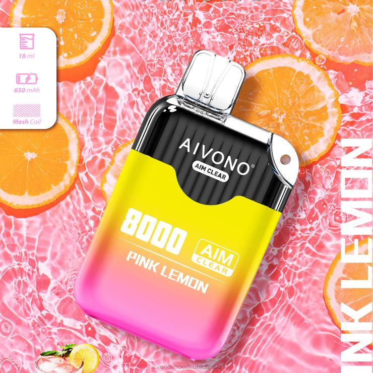Aivono AIM CLEAR 8000 rosa Zitrone 4V0P8211 - Aivono Vape