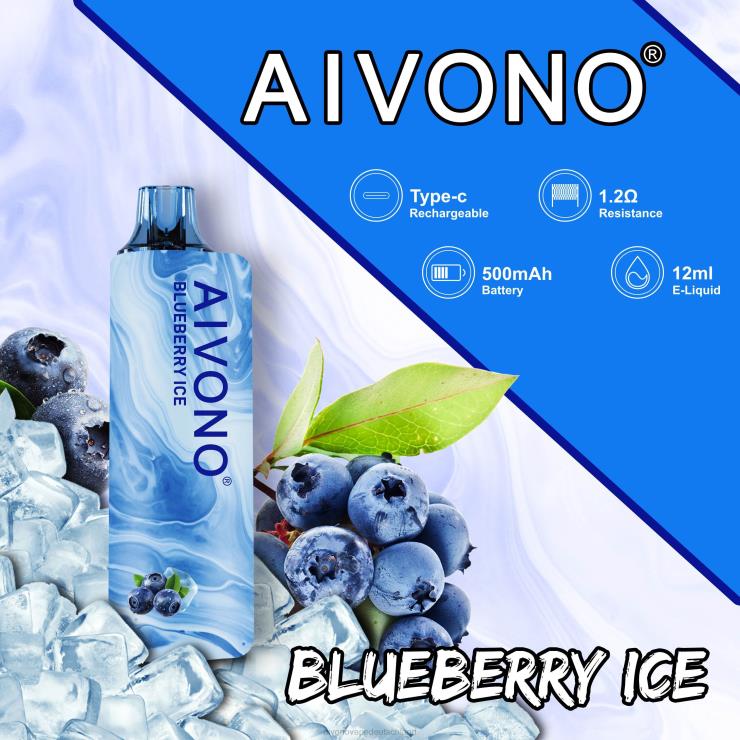 Aivono AIM GUN 7000 Blaubeereis 4V0P8104 - Aivono Vape Deutschland