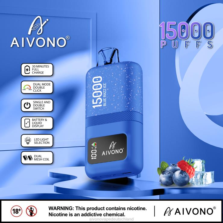 Aivono AIM magic 15000 blaues Razz-Eis 4V0P864 - Aivono Vape