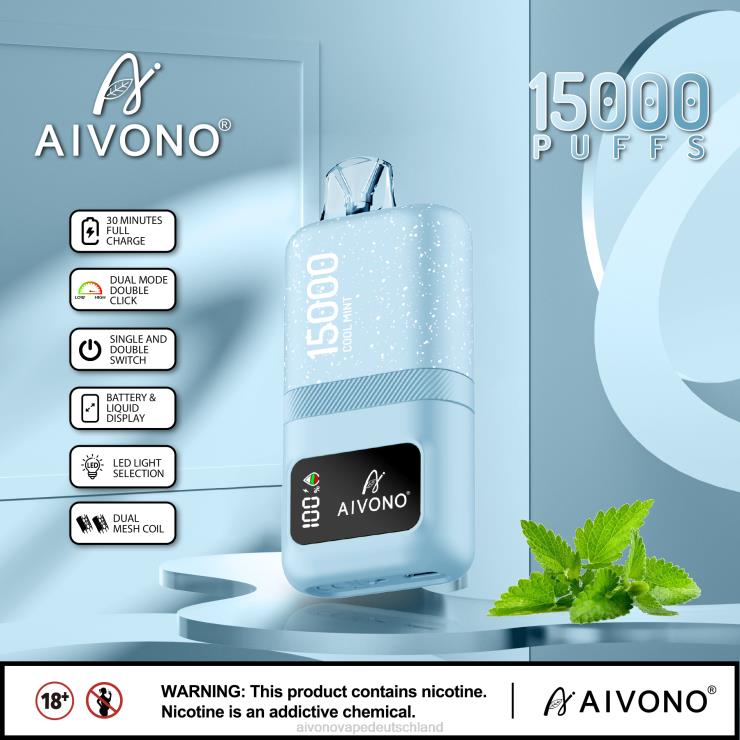 Aivono AIM magic 15000 kühle Minze 4V0P862 - Aivono Vape Deutschland
