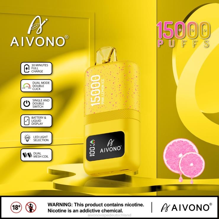 Aivono AIM magic 15000 rosa Zitroneneis 4V0P861 - Aivono Vape