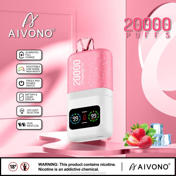 Aivono AIM magic 20000 Erdbeereis 4V0P874 - Aivono Vape Deutschland