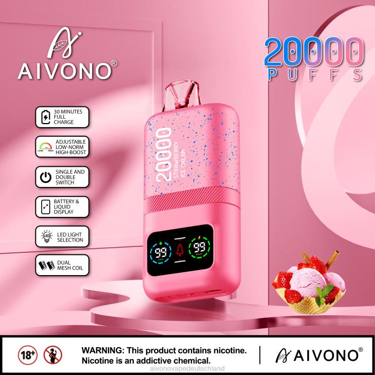 Aivono AIM magic 20000 Erdbeereis 4V0P880 - Aivono Vape Deutschland