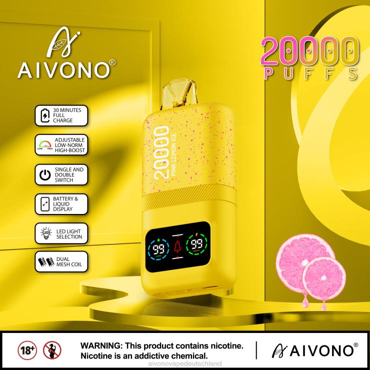 Aivono AIM magic 20000 rosa Zitroneneis 4V0P883 - Aivono Vape Deutschland