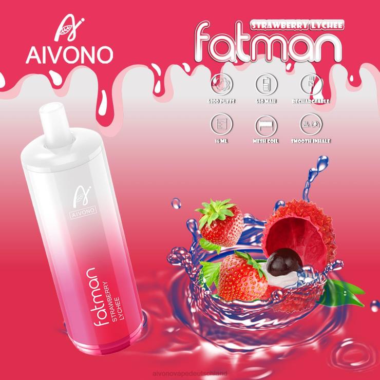 Aivono FATMAN 6800 Erdbeer-Litschi 4V0P823 - Aivono Vape Deutschland