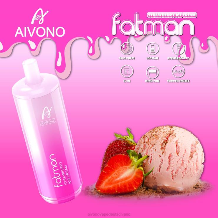 Aivono FATMAN 6800 Erdbeereis 4V0P821 - Aivono Deutschland