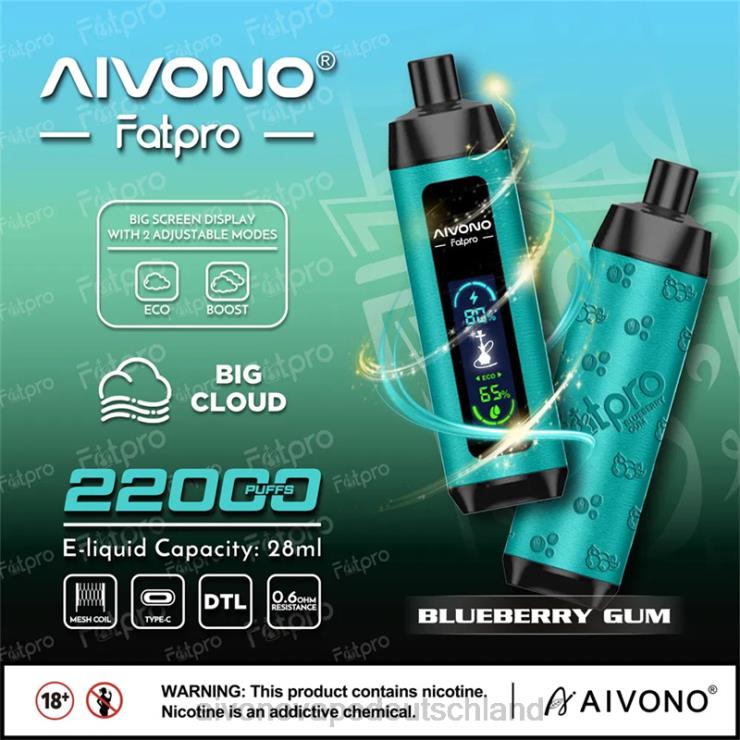 Aivono Fatpro 22000 Blaubeergummi 4V0P89 - Aivono Deutschland