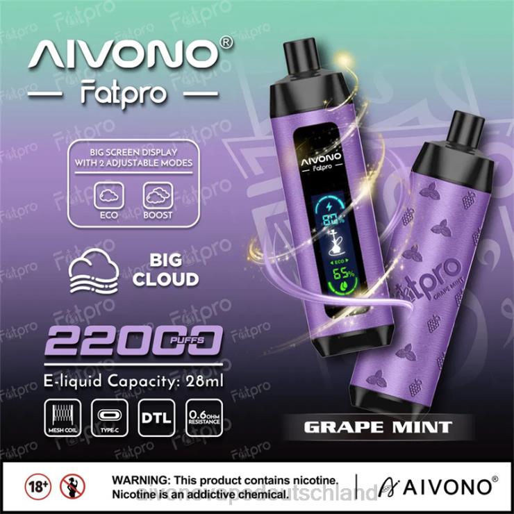 Aivono Fatpro 22000 Traubenminze 4V0P82 - Aivono Vape Deutschland