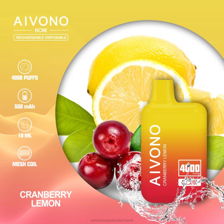 Aivono AIM BOXX 4000 Cranberry-Zitrone 4V0P8218 - Aivono Vape Deutschland