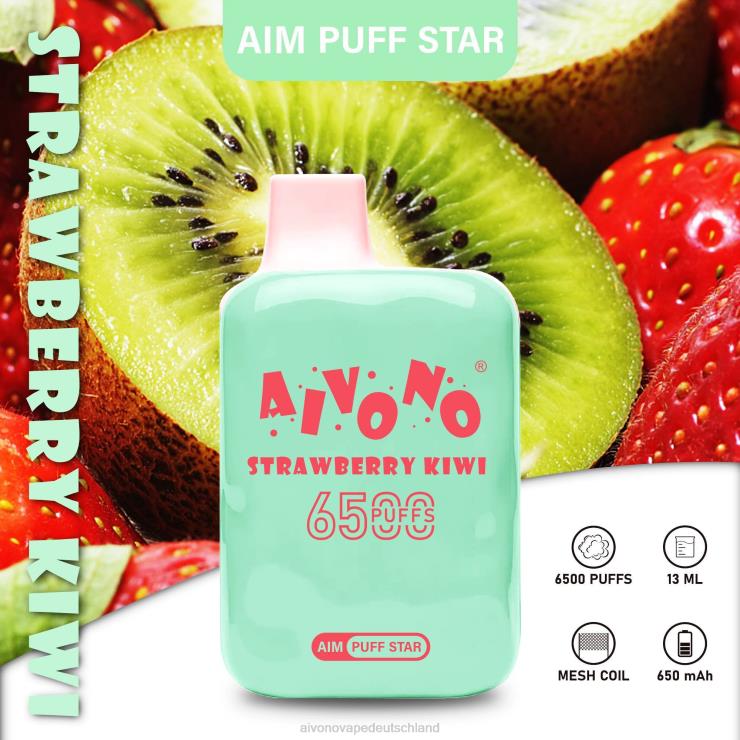 Aivono AIM PUFF STAR 6500 Erdbeer-Kiwi 4V0P8294 - Aivono Deutschland