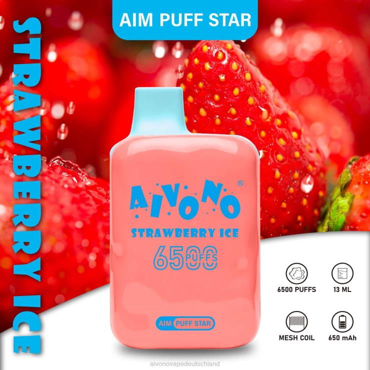 Aivono AIM PUFF STAR 6500 Erdbeereis 4V0P8288 - Aivono Deutschland