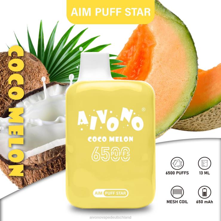 Aivono AIM PUFF STAR 6500 Kokomelone 4V0P8297 - Aivono Deutschland