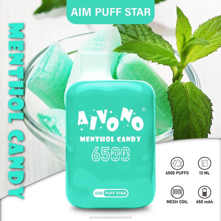Aivono AIM PUFF STAR 6500 Menthol-Bonbons 4V0P8295 - Aivono Vape