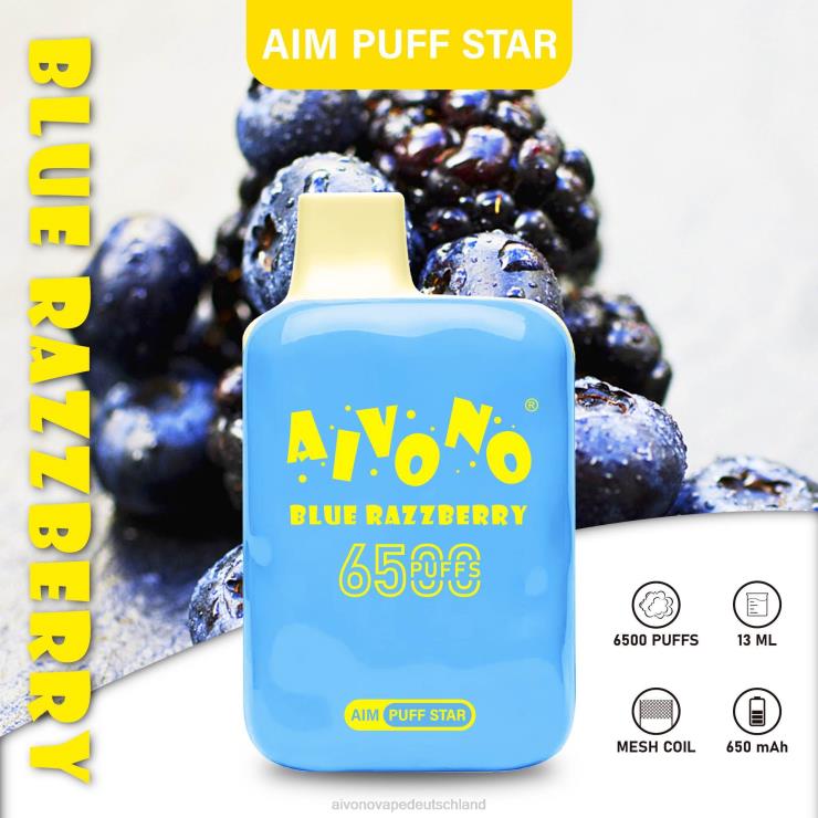 Aivono AIM PUFF STAR 6500 blaue Himbeere 4V0P8292 - Aivono Vape