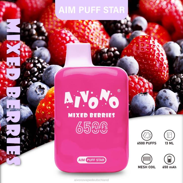 Aivono AIM PUFF STAR 6500 gemischte Beeren 4V0P8290 - Aivono Vape Deutschland
