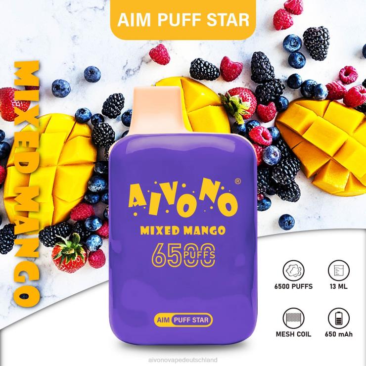 Aivono AIM PUFF STAR 6500 gemischte Mango 4V0P8296 - Aivono Vape Deutschland