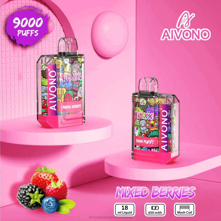 Aivono AIM XXL 9000 Mundaufkleber transparent gemischte Beeren 4V0P851 - Aivono Deutschland
