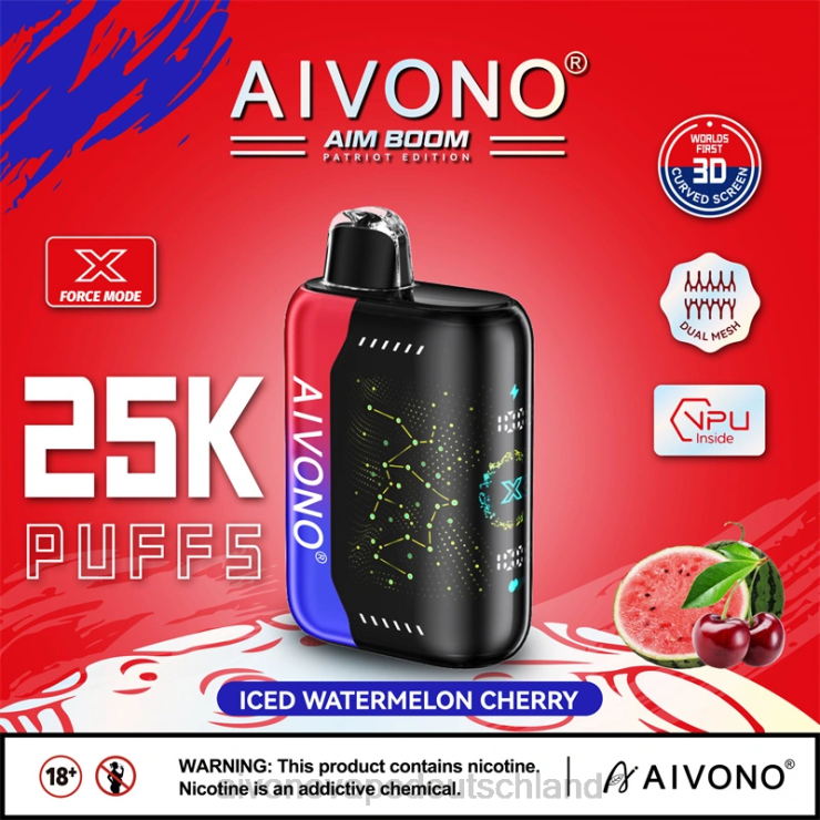Aivono AIM BOOM 25000 eisgekühlte Wassermelonenkirsche 4V0P8347 - Aivono Vape Deutschland