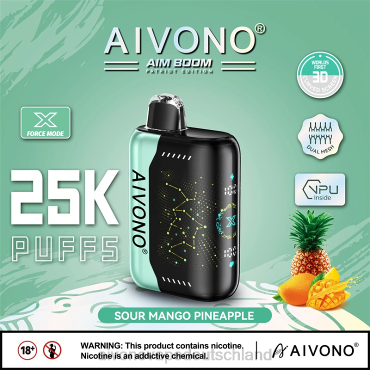 Aivono AIM BOOM 25000 saure Mango-Ananas 4V0P8351 - Aivono Deutschland