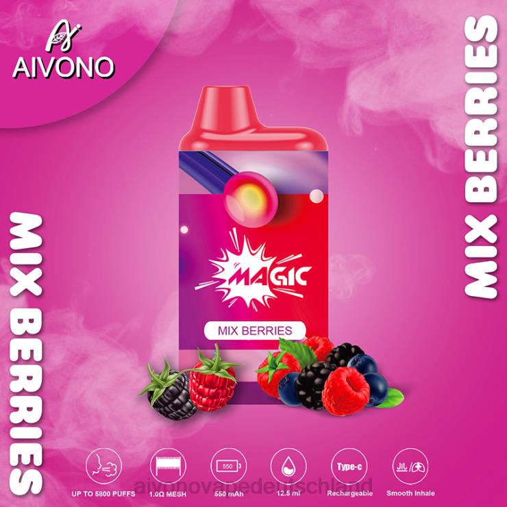 Aivono AIM MAGIC 5800 Mundbox-Zigarette Beeren mischen 4V0P8100 - Aivono Vape