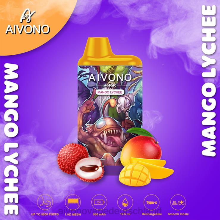 Aivono AIM MAGIC 5800 Mundbox-Zigarette Mango-Litschi 4V0P898 - Aivono Vape Deutschland