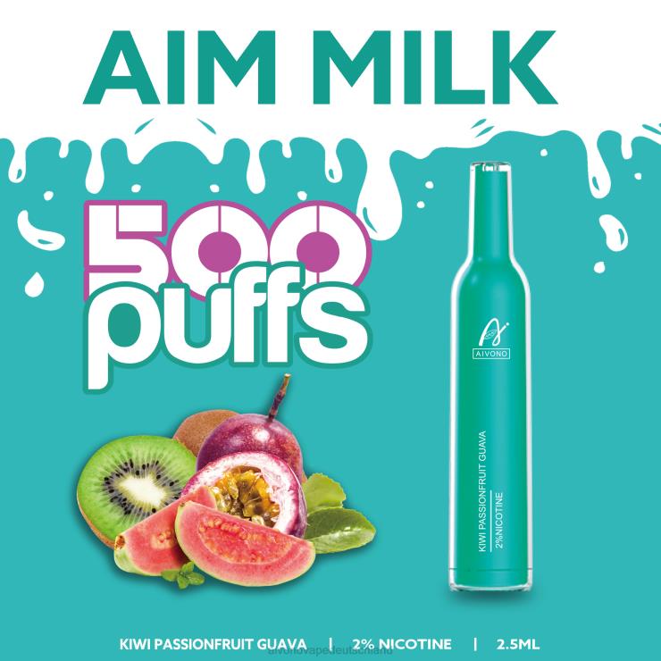Aivono AIM MILK 500 Kiwi, Passionsfrucht, Guave 4V0P8272 - Aivono Vape Deutschland